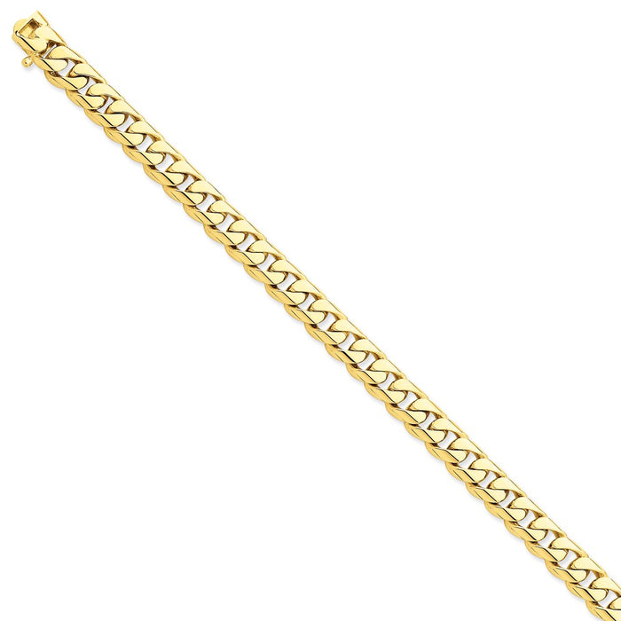 Million Charms 14k Yellow Gold 8.3mm Hand-polished Rounded Curb Link Bracelet, Chain Length: 8 inches