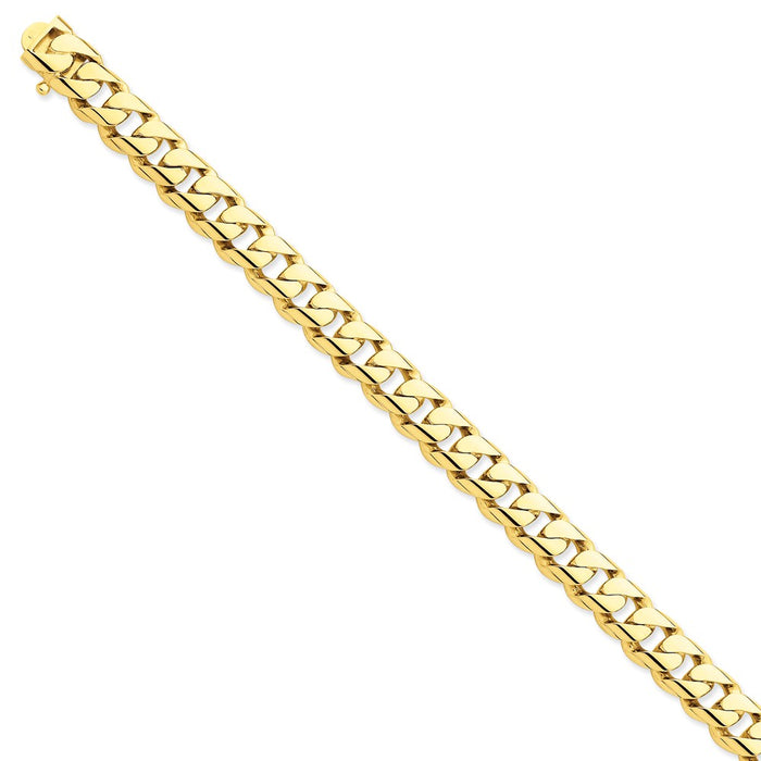 Million Charms 14k Yellow Gold 9.6mm Hand-polished Rounded Curb Link Bracelet, Chain Length: 8 inches