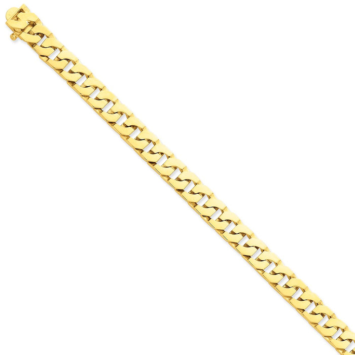 Million Charms 14k Yellow Gold 9.4mm Hand-polished Fancy Link Bracelet, Chain Length: 8 inches