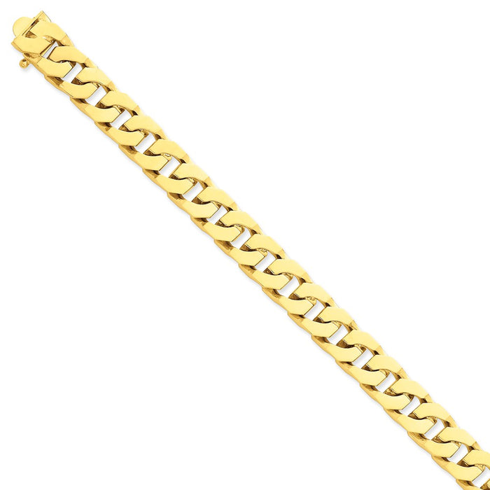 Million Charms 14k Yellow Gold 11.6mm Hand-polished Fancy Link Bracelet, Chain Length: 8 inches