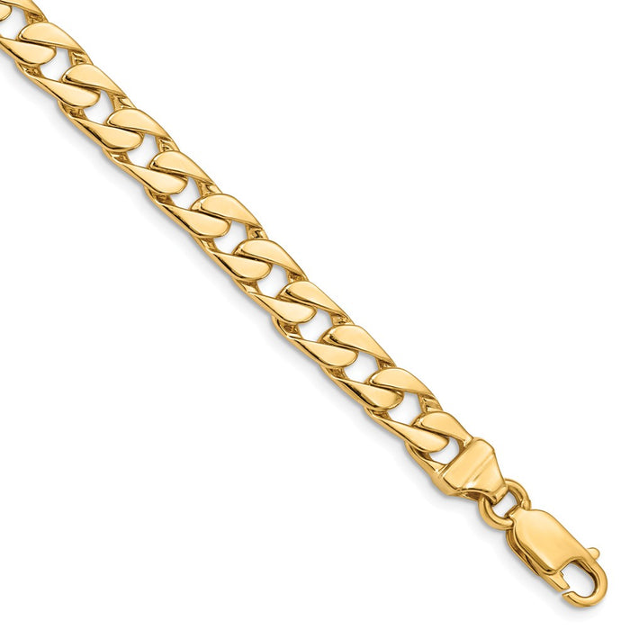 Million Charms 14k Yellow Gold 6.5mm Hand-polished Fancy Link Bracelet, Chain Length: 8 inches