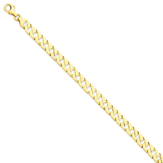 Million Charms 14k Yellow Gold 7.4mm Hand-polished Fancy Link Chain, Chain Length: 8 inches