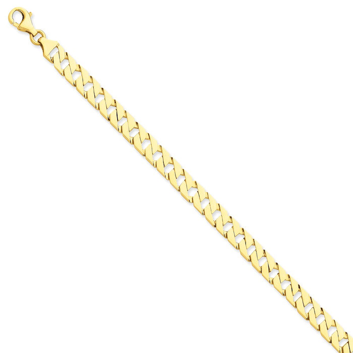 Million Charms 14k Yellow Gold 7.4mm Hand-Polished Fancy Link Chain, Chain Length: 7 inches