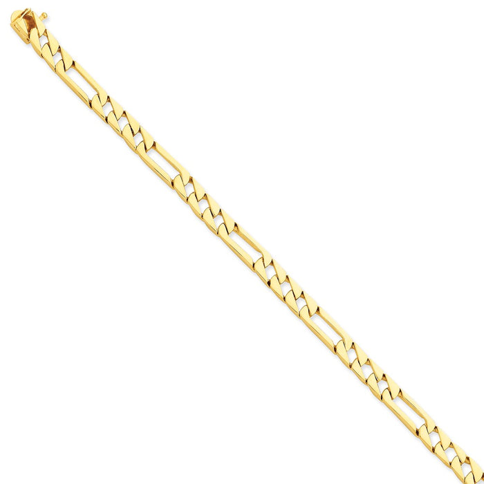 Million Charms 14k Yellow Gold 6mm Hand-polished Fancy Link Bracelet, Chain Length: 8 inches