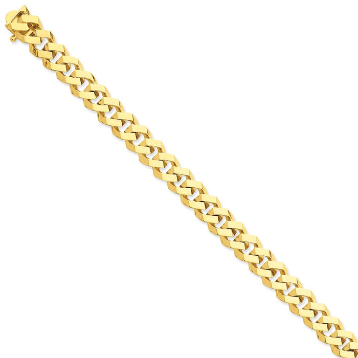 Million Charms 14k Yellow Gold 10mm Hand-polished Fancy Link Bracelet, Chain Length: 8 inches