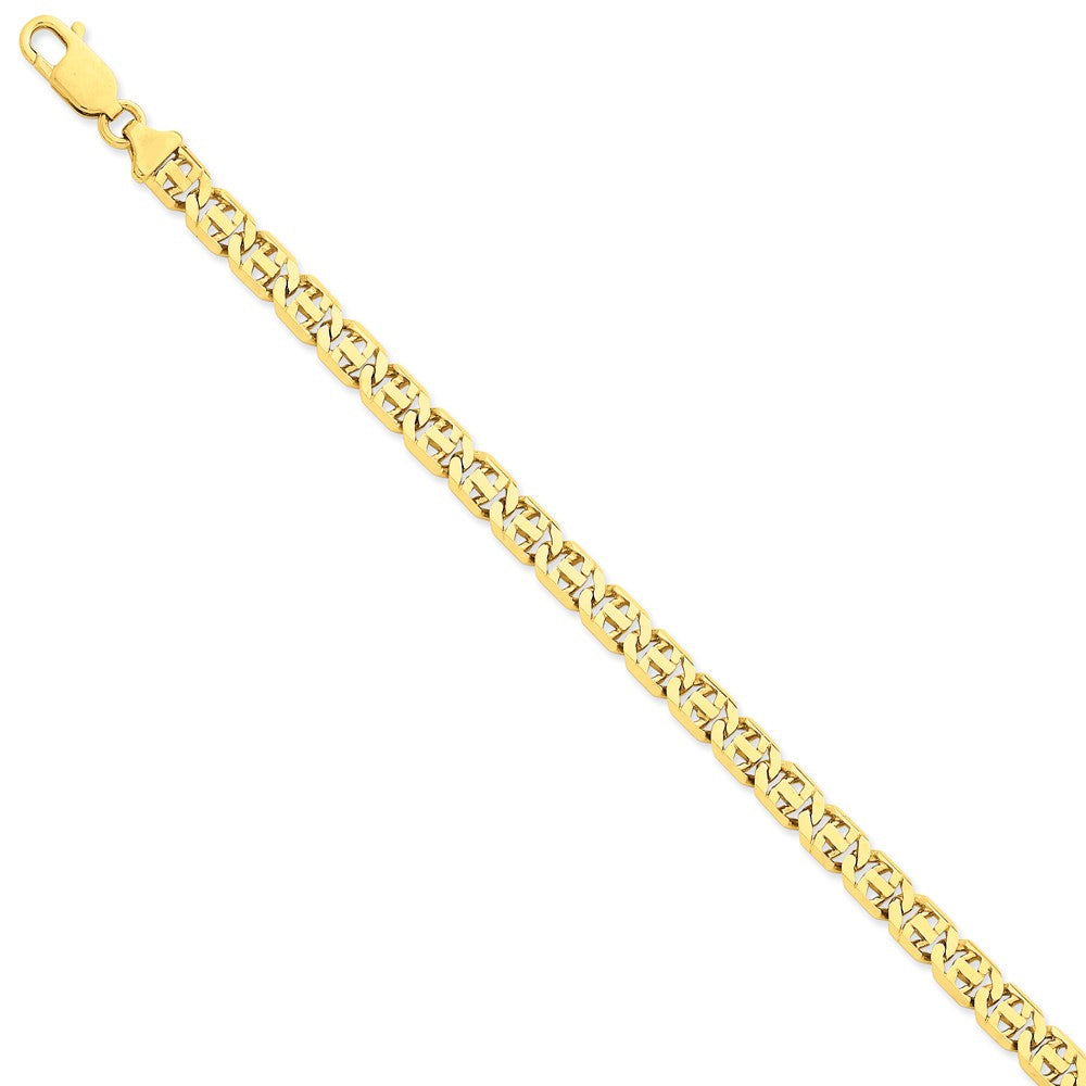 Million Charms 14k Yellow Gold 6.75mm Hand-Polished Fancy Link Bracelet, Chain Length: 7 inches