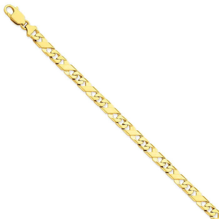 Million Charms 14k Yellow Gold 6.7mm Hand-polished Fancy Link Bracelet, Chain Length: 8 inches