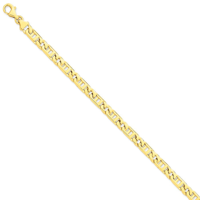 Million Charms 14k Yellow Gold 5.9mm Hand-Polished Fancy Link Bracelet, Chain Length: 8 inches