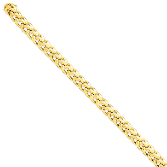 Million Charms 14k Yellow Gold 8.6mm Hand-polished Fancy Link Bracelet, Chain Length: 8 inches