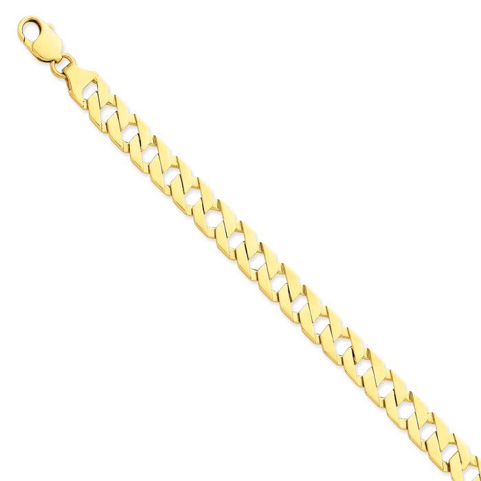 Million Charms 14k Yellow Gold 8.5mm Hand-polished Fancy Link Bracelet, Chain Length: 8 inches