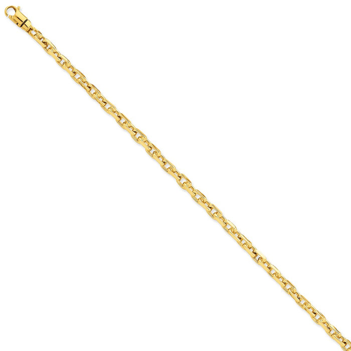 Million Charms 14k Yellow Gold 4.2mm Hand-Polished Fancy Link Chain, Chain Length: 7 inches