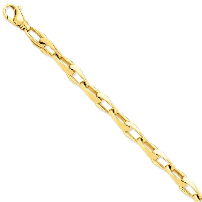 Million Charms 14k Yellow Gold 8.75mm Hand-polished Fancy Link Bracelet, Chain Length: 8.5 inches