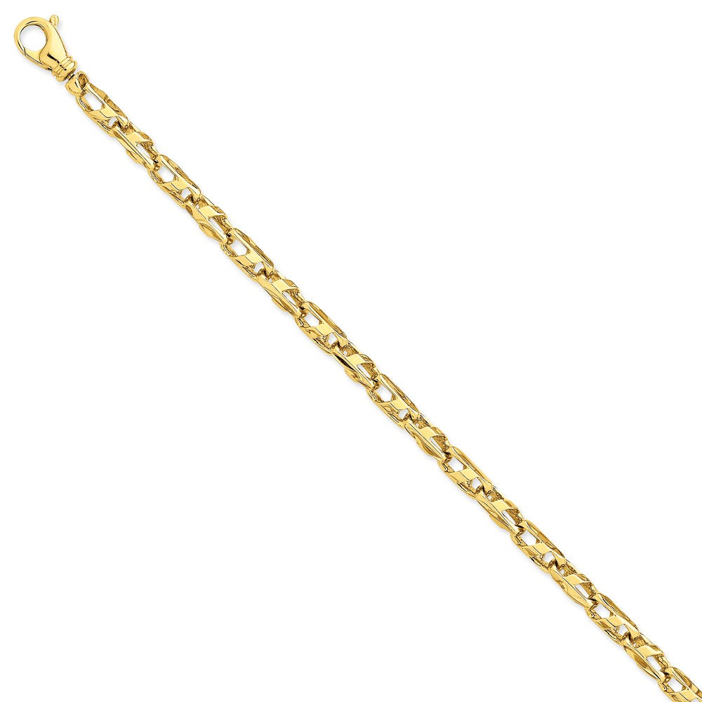 Million Charms 14k Yellow Gold 5.5mm Fancy Link Bracelet, Chain Length: 8 inches