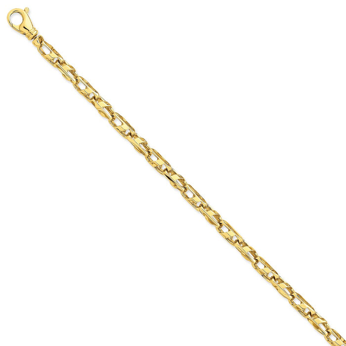 Million Charms 14k Yellow Gold 5.5mm Fancy Link Bracelet, Chain Length: 8 inches