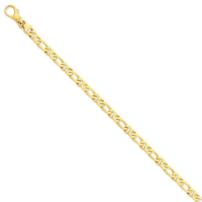 Million Charms 14k Yellow Gold 4.8mm Polished Fancy Link Bracelet, Chain Length: 8 inches