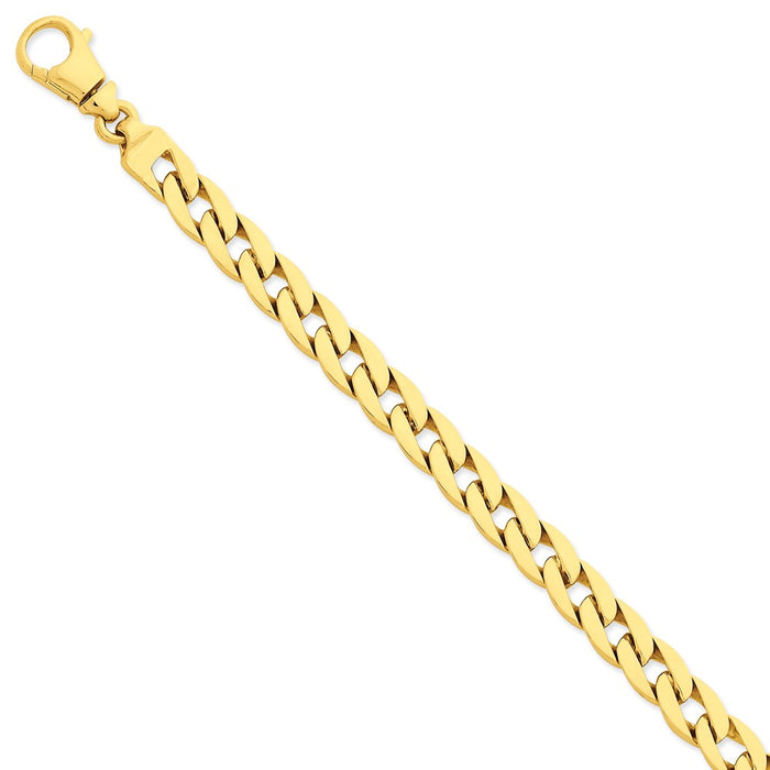 Million Charms 14k Yellow Gold 9mm Polished Fancy Link Bracelet, Chain Length: 8 inches