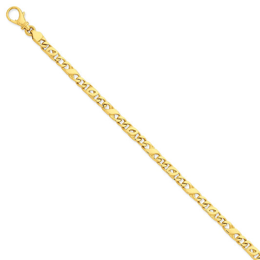Million Charms 14k Yellow Gold 4.8mm Polished Fancy Link Chain, Chain Length: 7 inches
