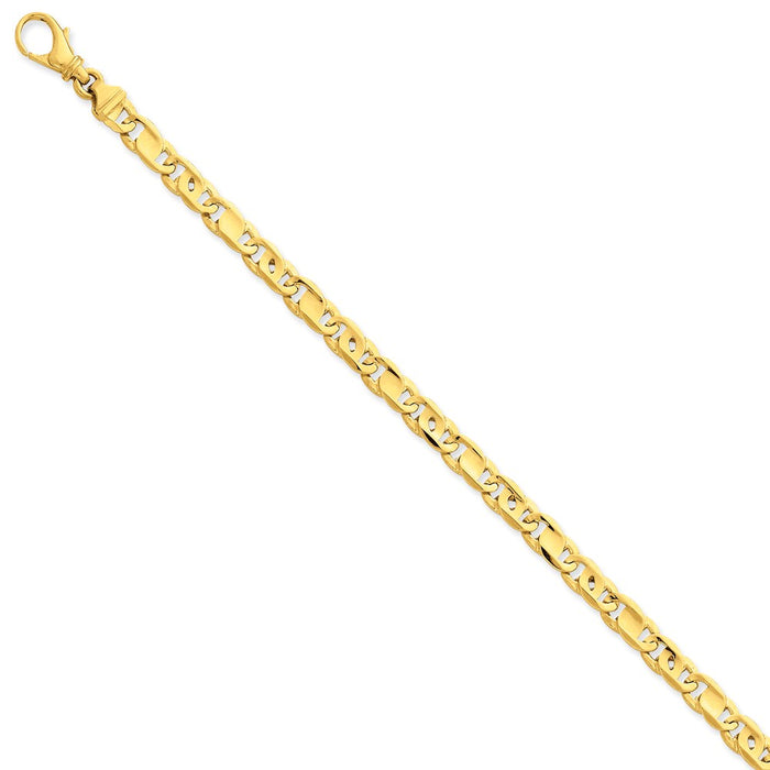 Million Charms 14k Yellow Gold 5.80mm Polished Fancy Link Bracelet, Chain Length: 8.25 inches