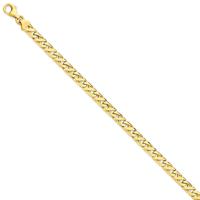Million Charms 14k Yellow Gold 6.1mm Hand-polished Fancy Link Bracelet, Chain Length: 8 inches