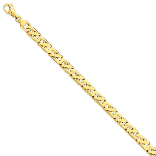 Million Charms 14k Yellow Gold 7.9mm Fancy Link Bracelet, Chain Length: 8.25 inches
