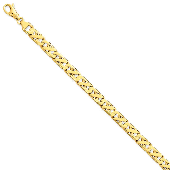 Million Charms 14k Yellow Gold 7.9mm Fancy Link Bracelet, Chain Length: 8.25 inches