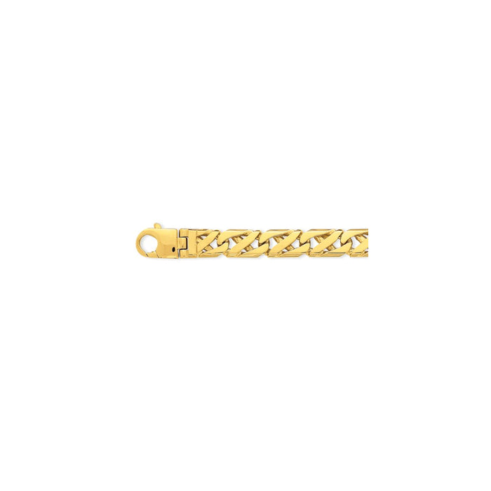 Million Charms 14k Yellow Gold 10.2mm Hand-polished Fancy Link Bracelet, Chain Length: 8.25 inches
