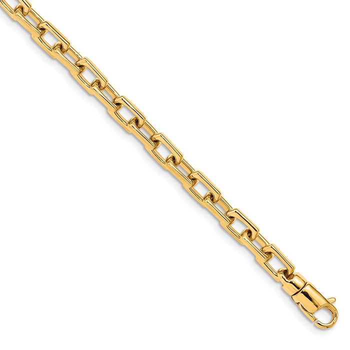 Million Charms 14k Yellow Gold 5mm Hand-polished Fancy Link Bracelet, Chain Length: 8 inches