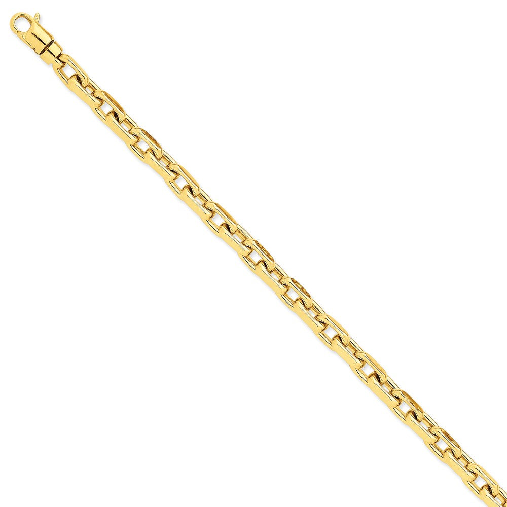 Million Charms 14k Yellow Gold 7mm Hand-polished Fancy Link Bracelet, Chain Length: 8.5 inches