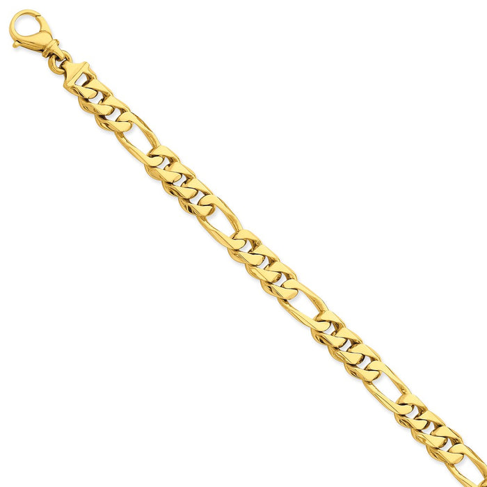 Million Charms 14k Yellow Gold 7.7mm Polished Fancy Link Bracelet, Chain Length: 8 inches