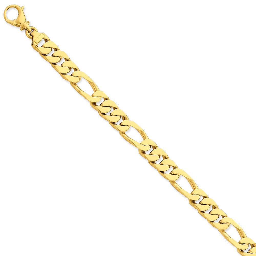 Million Charms 14k Yellow Gold 9.2mm Polished Fancy Link Bracelet, Chain Length: 8 inches
