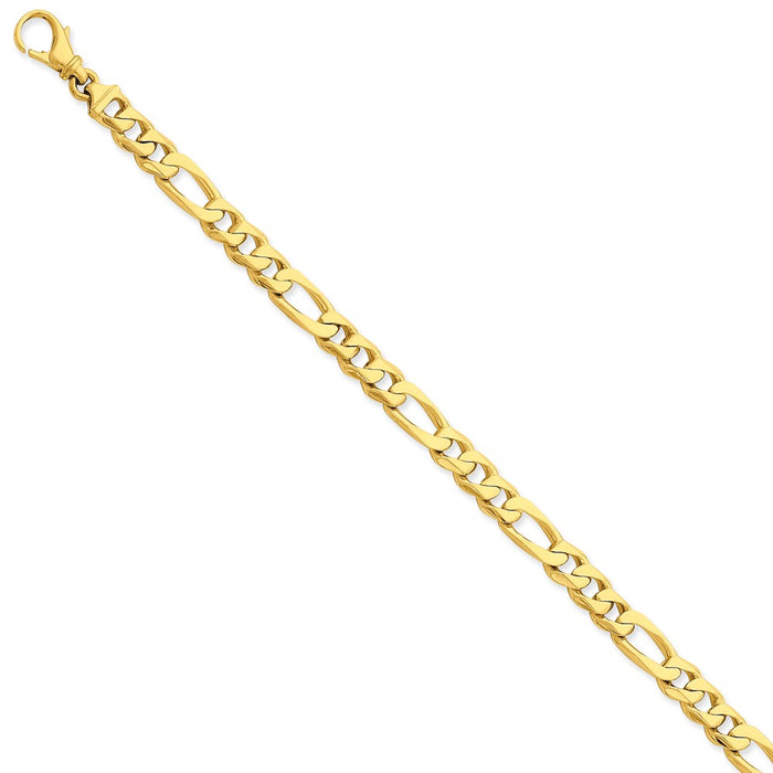Million Charms 14k Yellow Gold 6.5mm Hand-polished Fancy Link Bracelet, Chain Length: 8 inches
