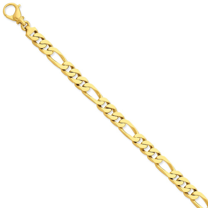 Million Charms 14k Yellow Gold 8.5mm Polished Fancy Link Bracelet, Chain Length: 8 inches