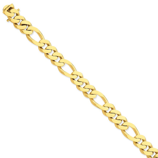 Million Charms 14k Yellow Gold 11.8mm Polished Fancy Link Bracelet, Chain Length: 8.5 inches