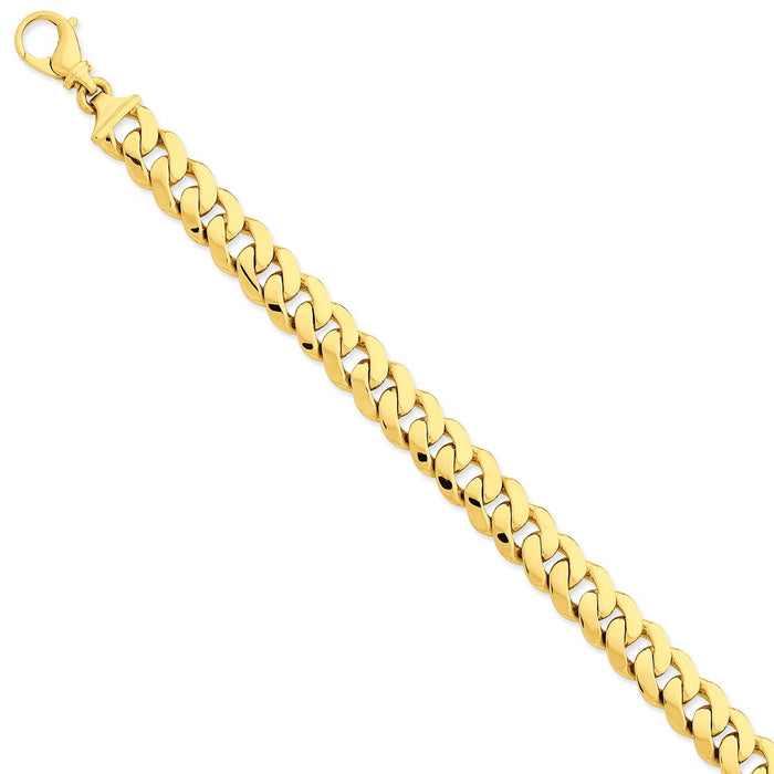 Million Charms 14k Yellow Gold 10.75mm Polished Fancy Link Bracelet, Chain Length: 8.5 inches