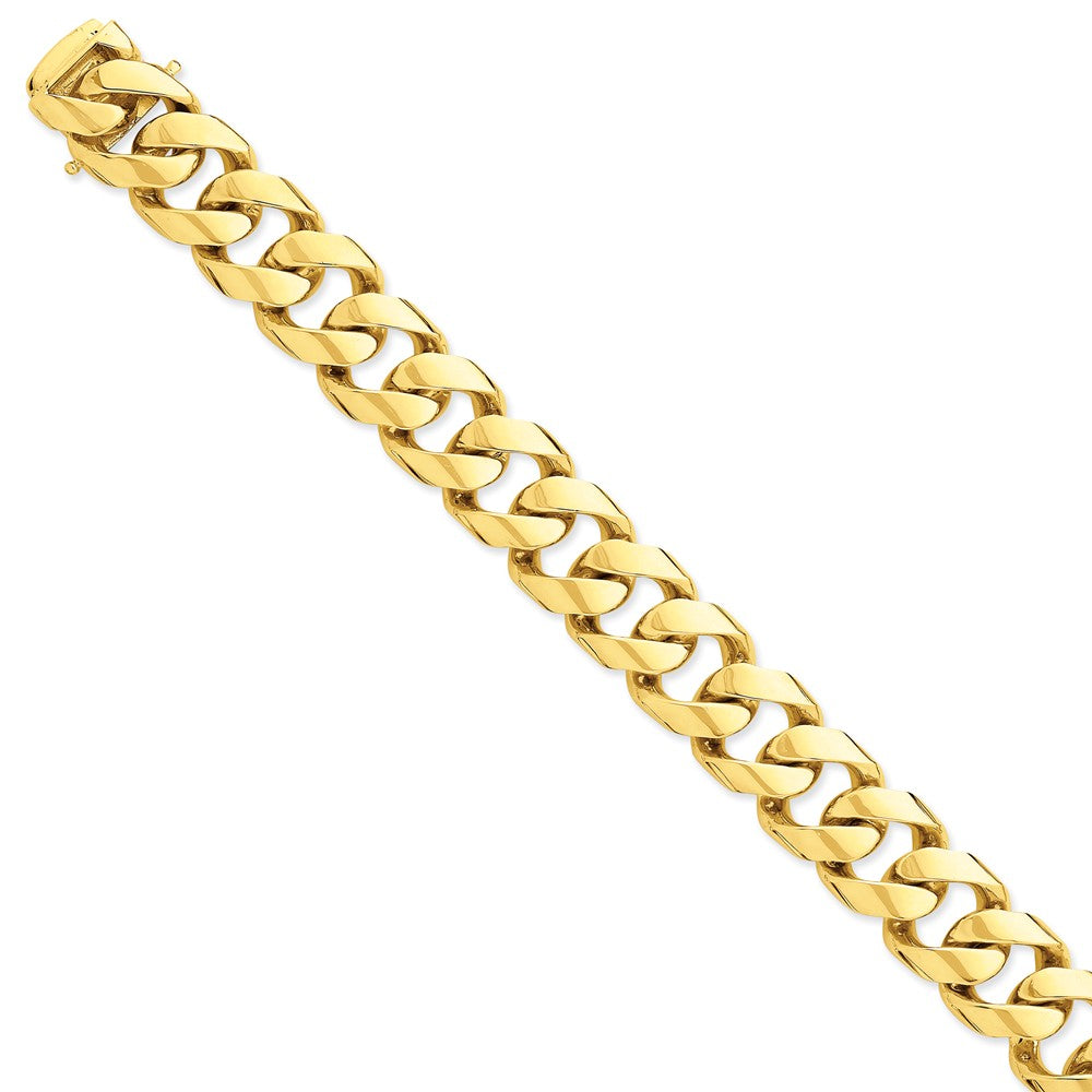 Million Charms 14k Yellow Gold 15.30mm Polished Fancy Link Bracelet, Chain Length: 9 inches