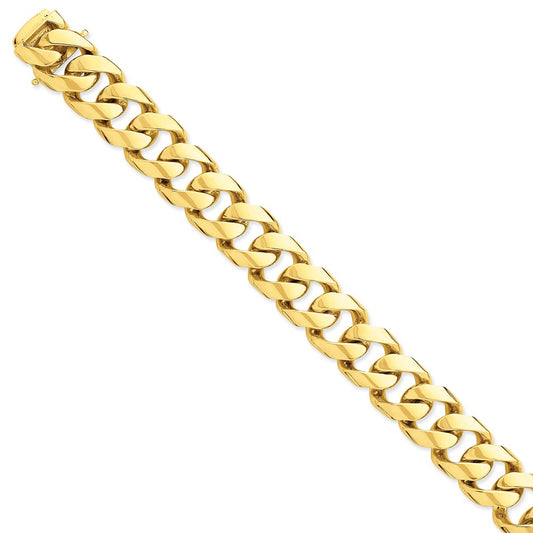 Million Charms 14k Yellow Gold 15.30mm Polished Fancy Link Bracelet, Chain Length: 9 inches