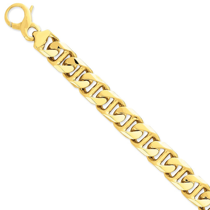 Million Charms 14k Yellow Gold 15.7mm Polished Fancy Link Bracelet, Chain Length: 8.5 inches