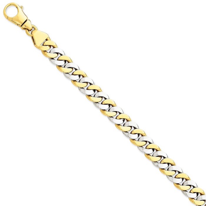 Million Charms 14k Two-tone 10mm Polished Fancy Link Bracelet, Chain Length: 8.5 inches