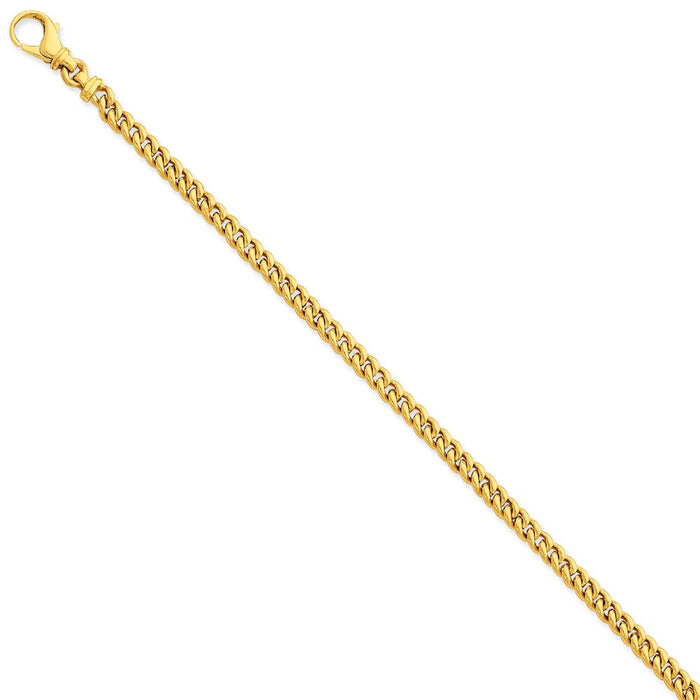 Million Charms 14k Yellow Gold 4.5mm Polished Fancy Link Bracelet, Chain Length: 7 inches