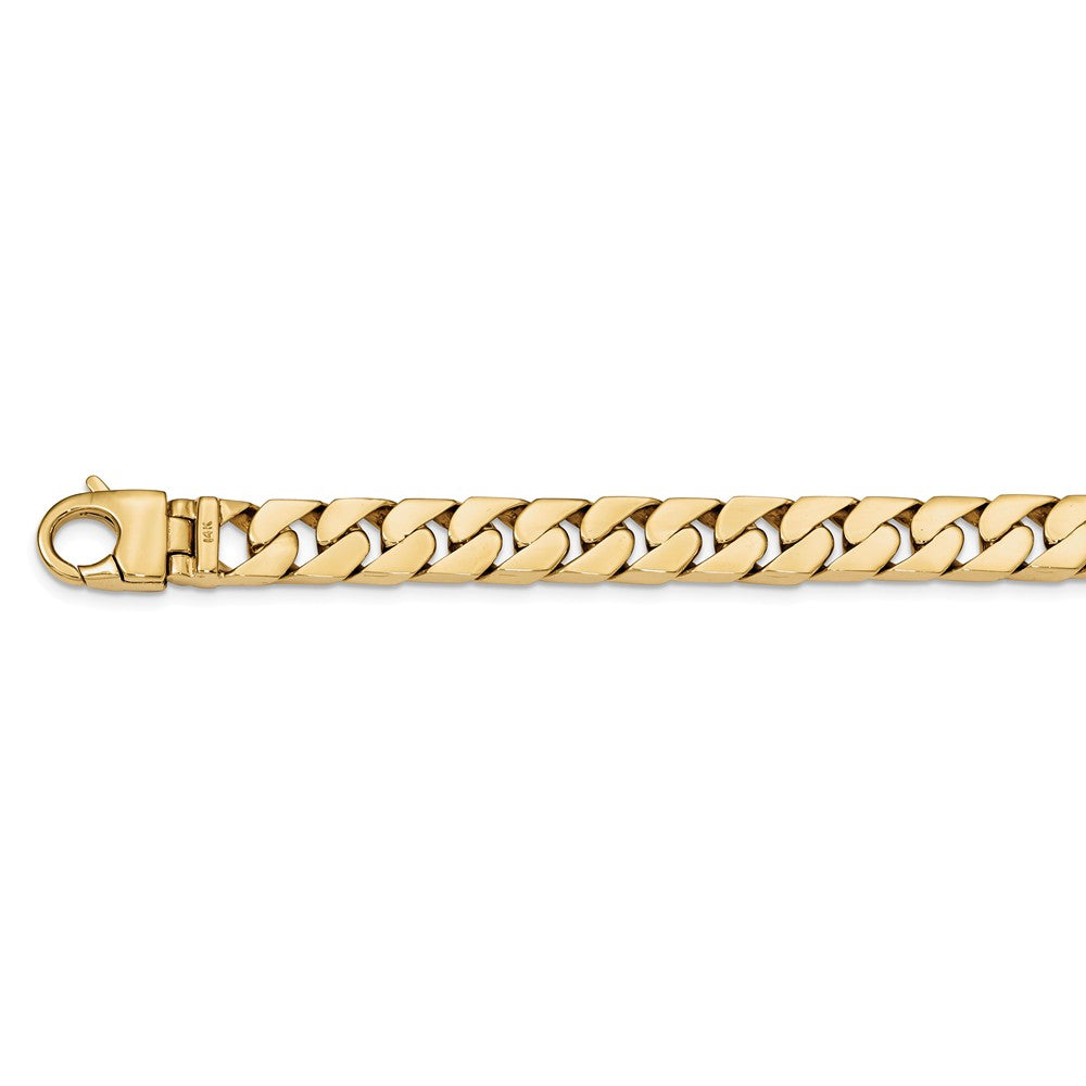 Million Charms 14k Yellow Gold 10.20mm Hand-polished Long Link Half Round Curb Chain, Chain Length: 8.25 inches