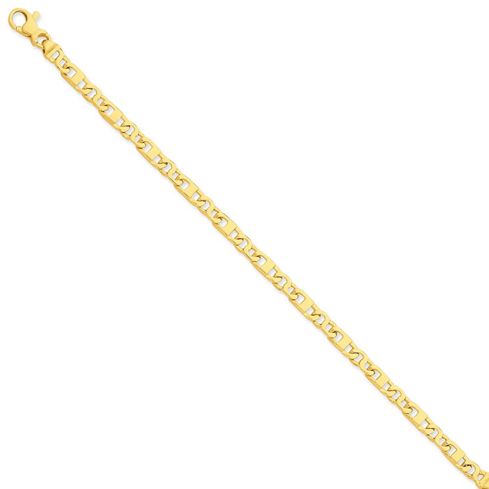 Million Charms 14k Yellow Gold 4.4mm Fancy Link Bracelet, Chain Length: 8.25 inches