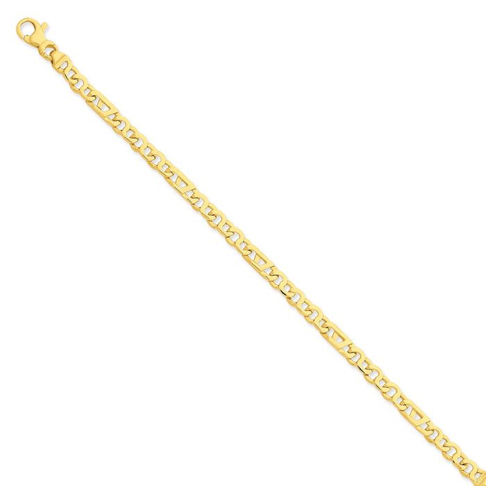 Million Charms 14k Yellow Gold 4.3mm Fancy Link Bracelet, Chain Length: 8 inches