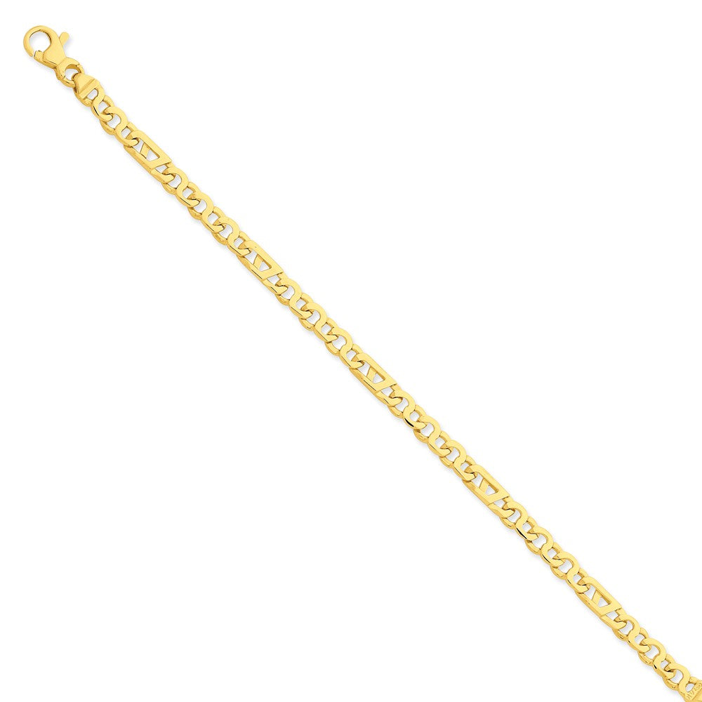 Million Charms 14k Yellow Gold 4.3mm Fancy Link Bracelet, Chain Length: 7 inches