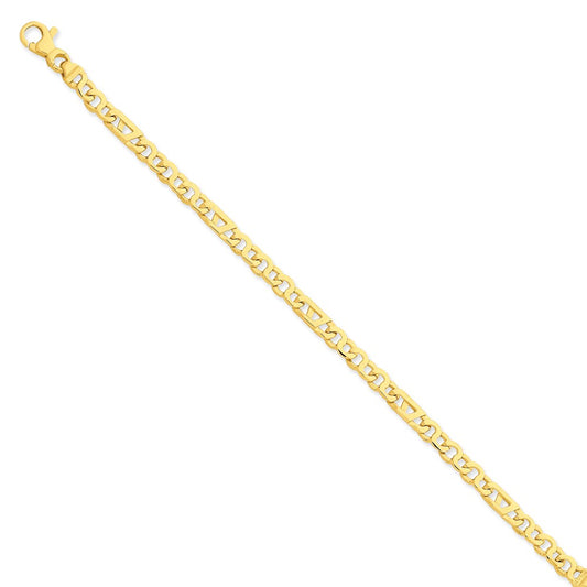 Million Charms 14k Yellow Gold 4.3mm Fancy Link Bracelet, Chain Length: 7 inches