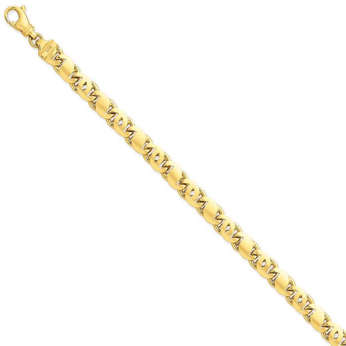 Million Charms 14k Yellow Gold Polished Fancy S-Link Bracelet, Chain Length: 8 inches