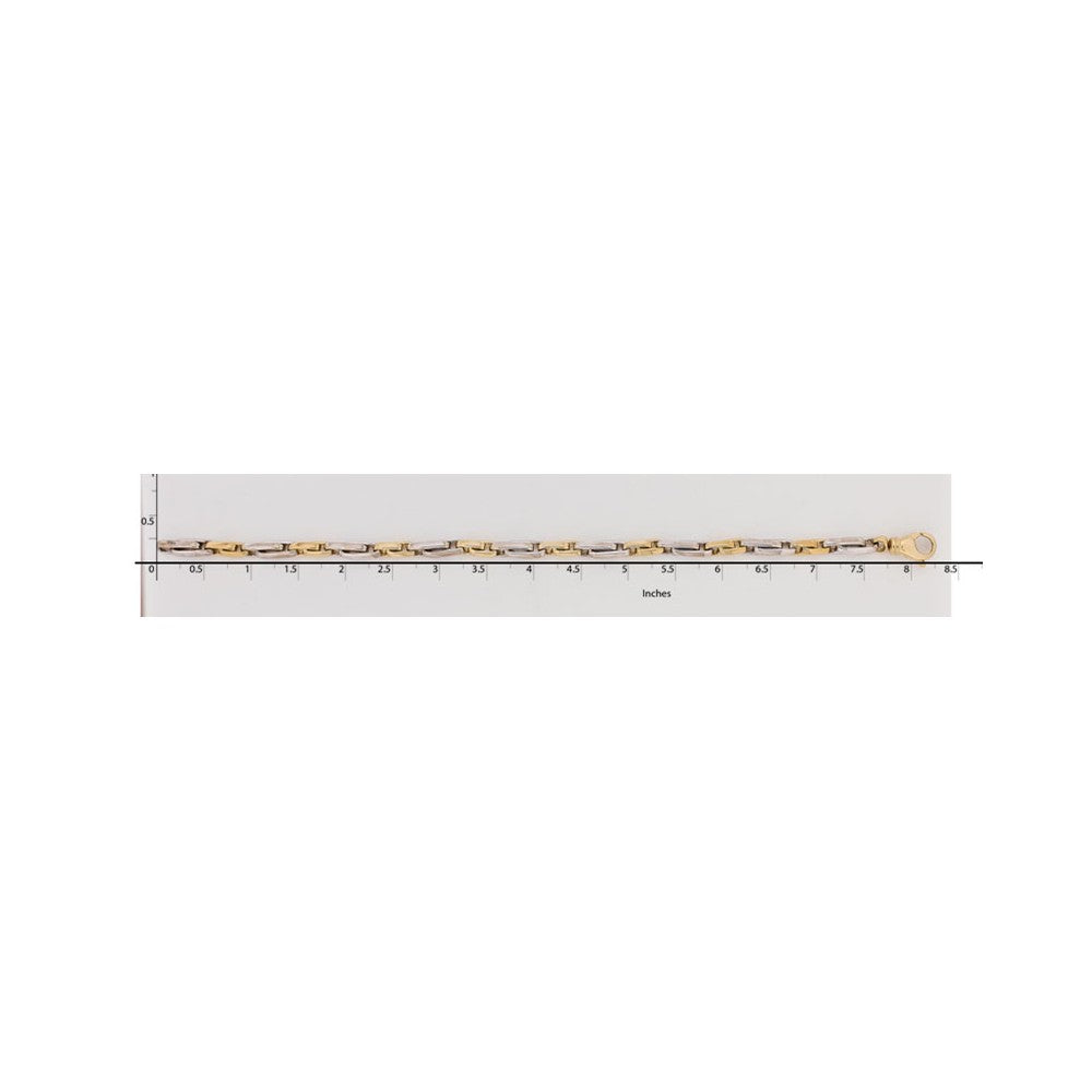 Million Charms 14k Two-tone 5mm Fancy Link Chain, Chain Length: 8 inches