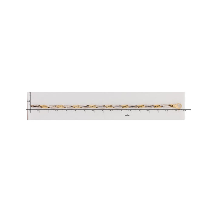 Million Charms 14k Two-tone 5mm Fancy Link Chain, Chain Length: 8 inches