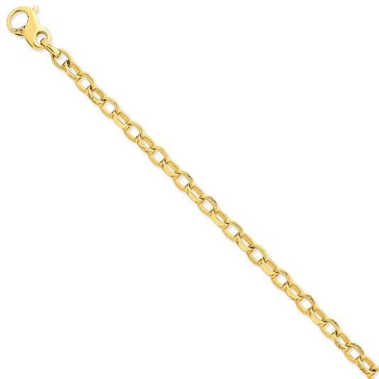 Million Charms 14k Yellow Gold 6.2mm Hand-polished Fancy Link Bracelet, Chain Length: 8.5 inches
