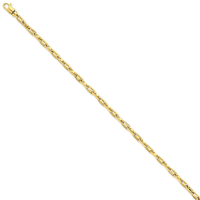 Million Charms 14k Yellow Gold 3.25mm Polished Fancy Link Chain, Chain Length: 7.25 inches