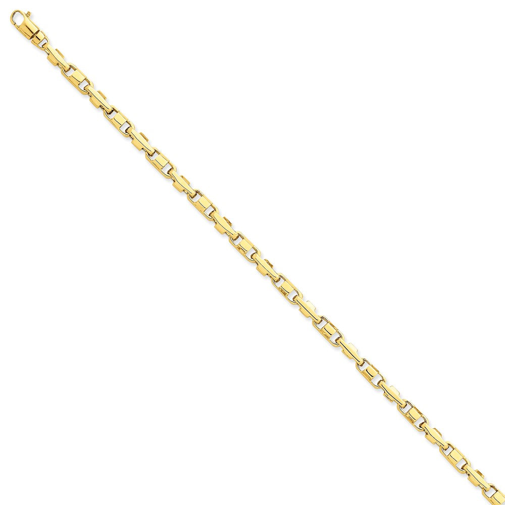 Million Charms 14k Yellow Gold 4mm Hand-polished Fancy Link Bracelet, Chain Length: 7 inches